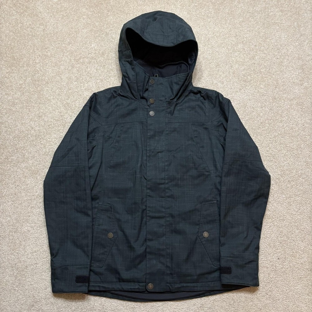 Burton Dryride Jacket Mens Large Gray Hooded Insulated Ski Snowboard Winter